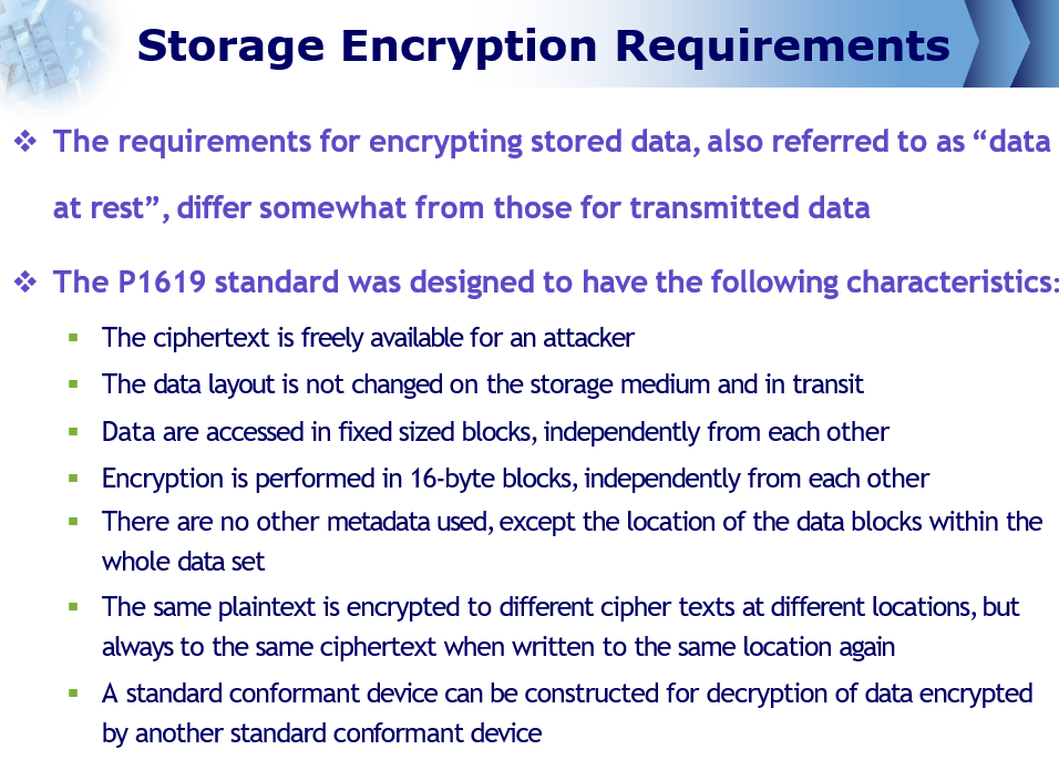 Original slide 22 - Storage Encryption Requirements